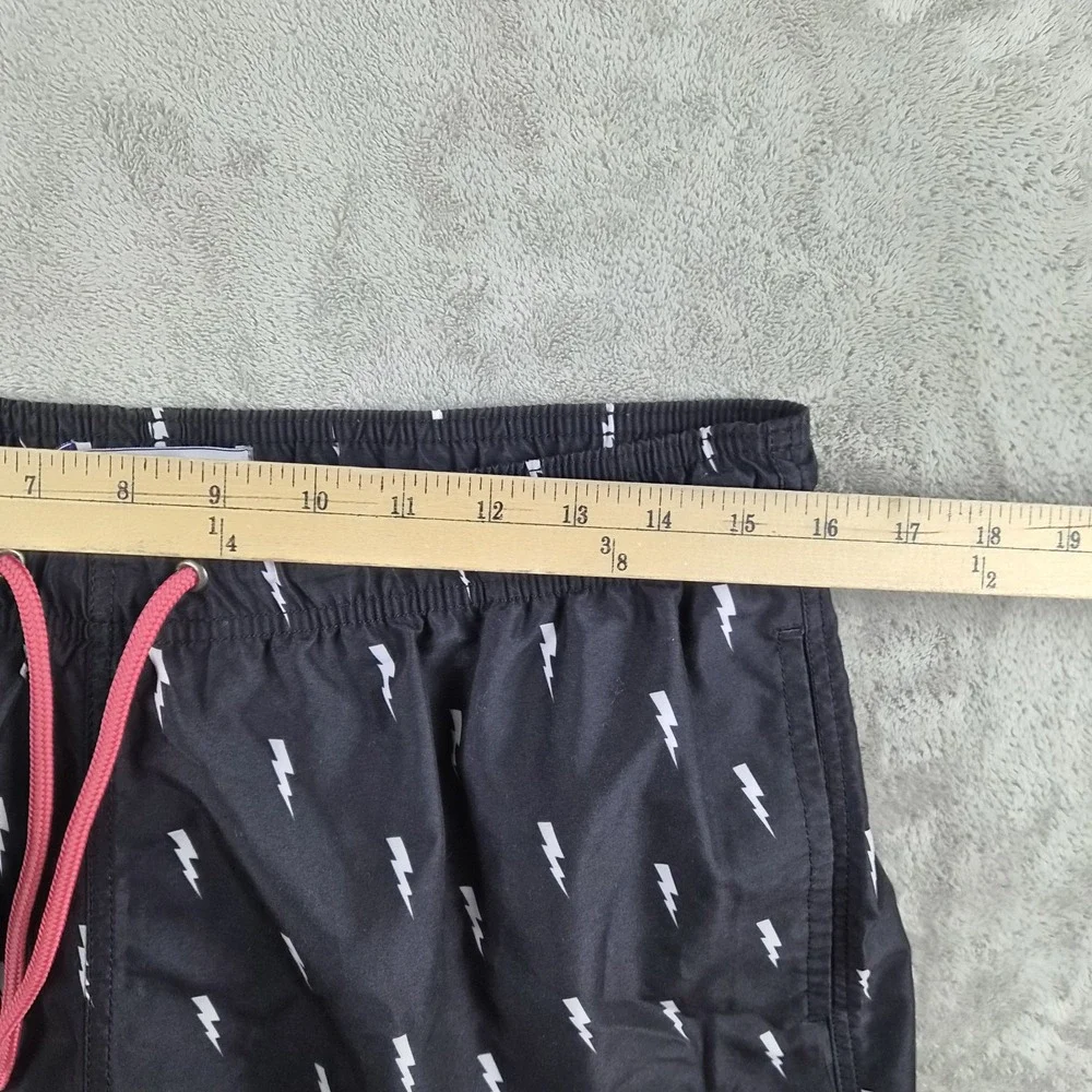 Trunks Surf & Swim Co Board Shorts Mens Large Black Lightning Bolt Swim Trunks